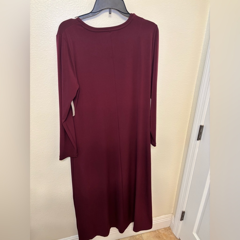 Chico's Deep Red Long Sleeve Dress - Picture 4 of 6